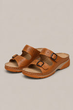 Women’s Open Toe Buckle Straps Slide Sandals