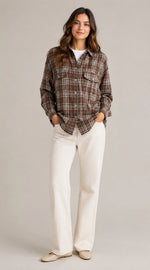 Women's Plaid Button-Front Shirt