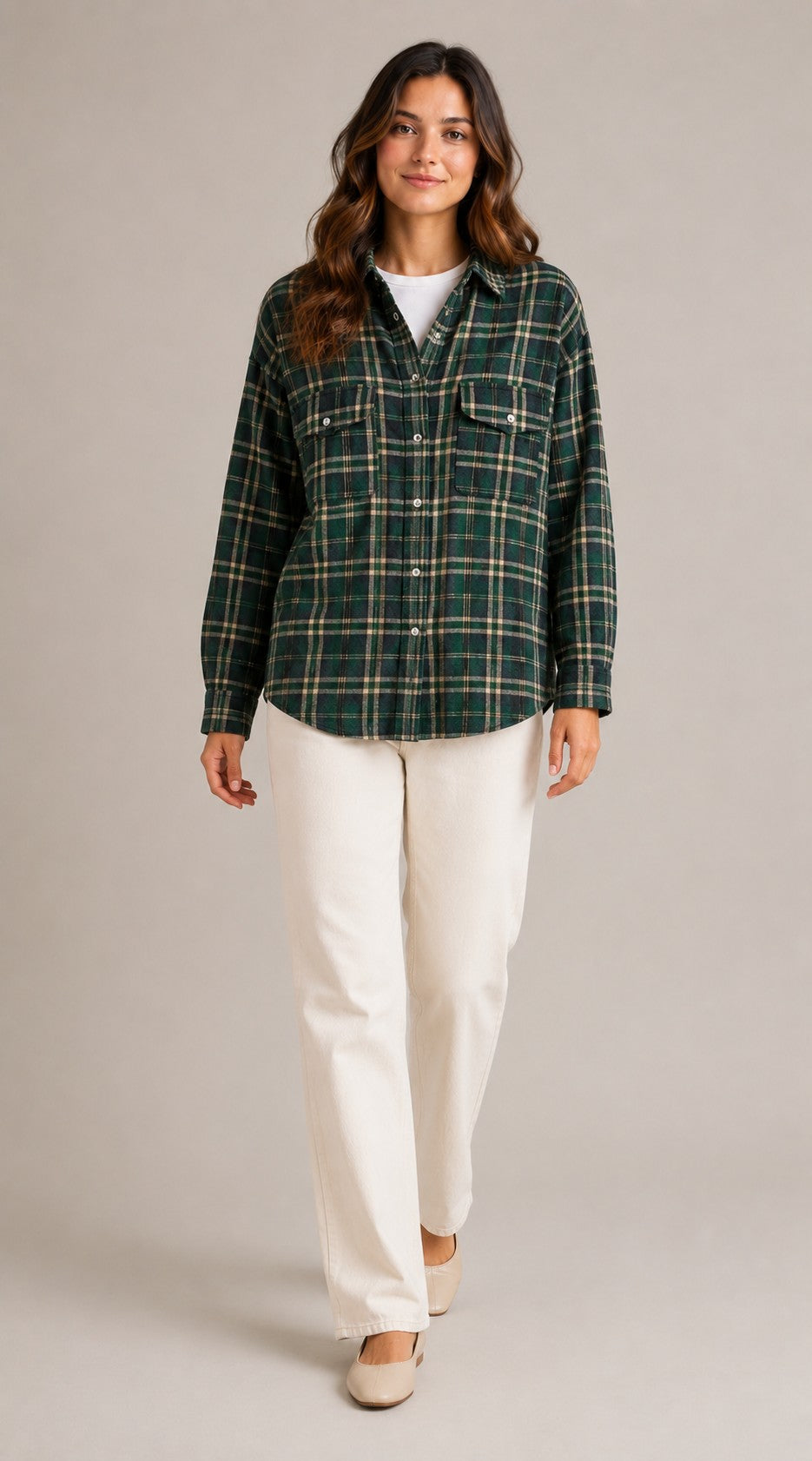 Women's Plaid Button-Front Shirt