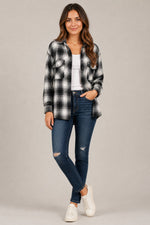 Women’s Plaid Long Sleeve Button-Up Shirt