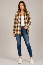 Women’s Plaid Long Sleeve Button-Up Shirt