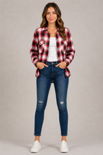 Women’s Plaid Long Sleeve Button-Up Shirt