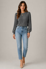 Women’s Pleated Long Sleeve Blouse