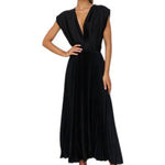 Women's Pleated V-Neck Dress
