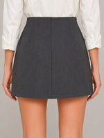 Women’s Pleated Wrap Button Mini Skirt