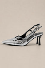 Women’s Pointed Toe Slingback Heels with Buckle Straps