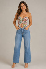 Women’s Printed Strapless Corset Top