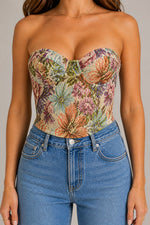 Women’s Printed Strapless Corset Top
