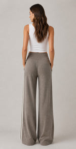 Women’s Ribbed High-Waist Wide-Leg Pants