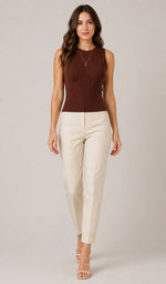 Women’s Ribbed Sleeveless Crew Neck Top