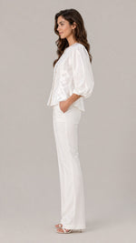 Women’s Round Neck Lantern Sleeve Blouse