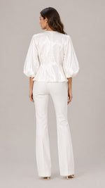 Women’s Round Neck Lantern Sleeve Blouse