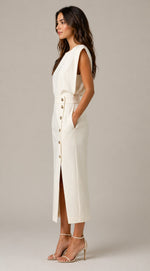 Women’s Round Neck Sleeveless Midi Dress