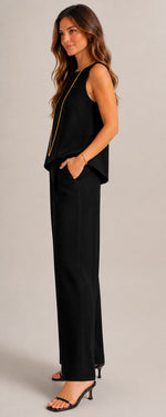 Women’s Round Neck Sleeveless Two-Piece Set