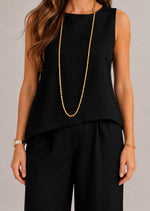 Women’s Round Neck Sleeveless Two-Piece Set