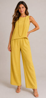 Women’s Round Neck Sleeveless Two-Piece Set