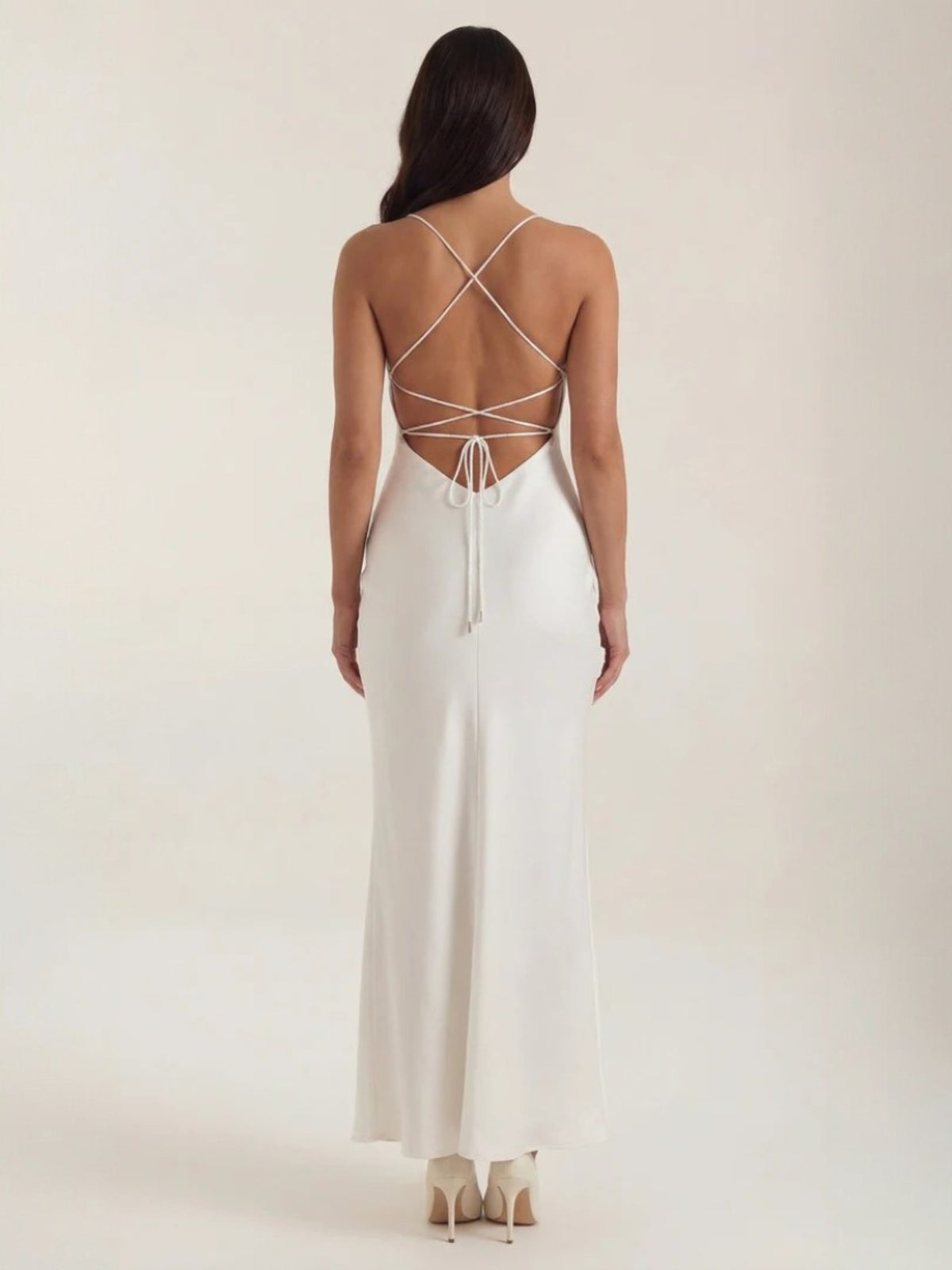 Women's Ruched Cowl Neck Maxi Dress