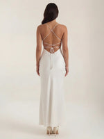 Women's Ruched Cowl Neck Maxi Dress