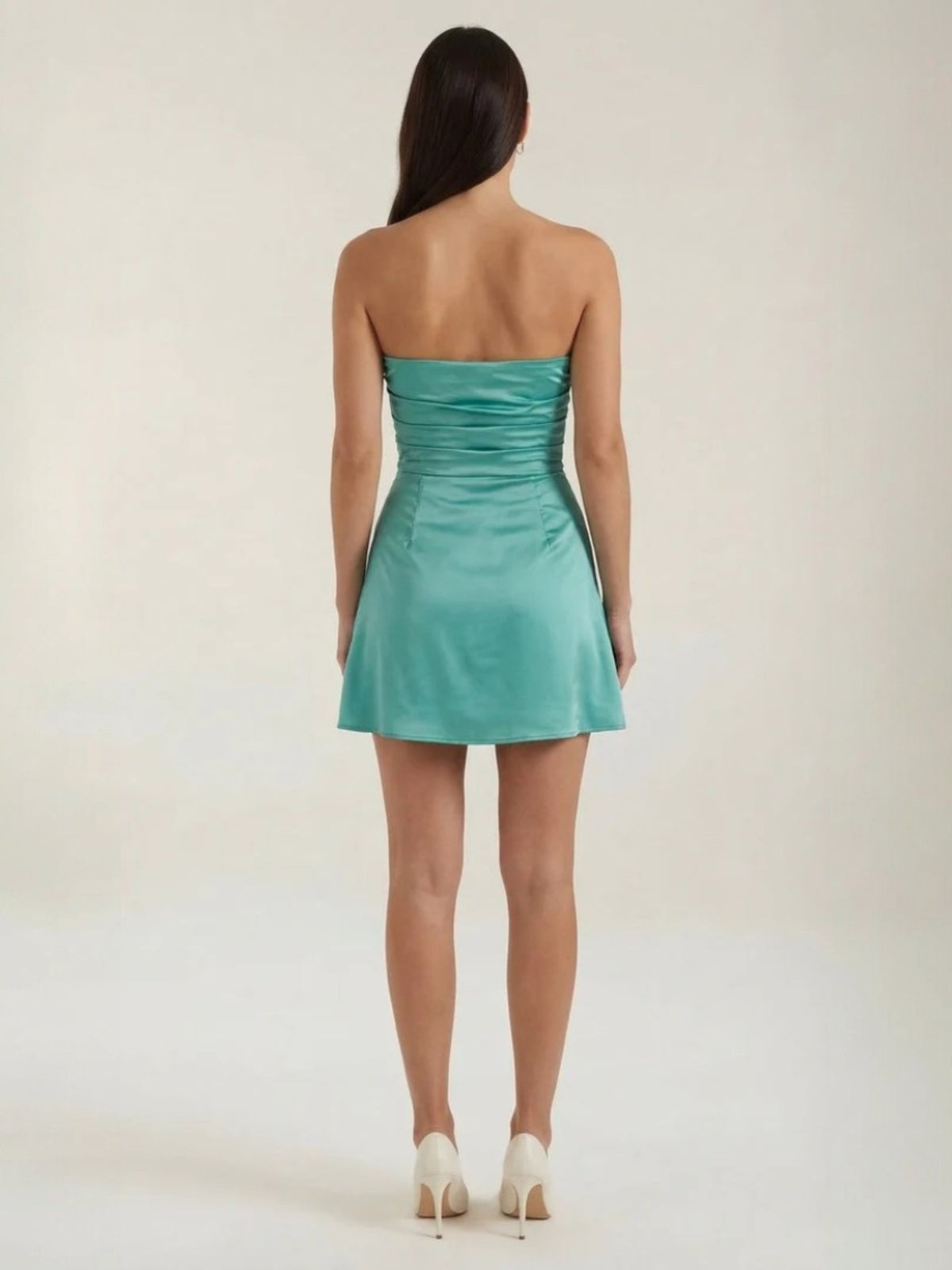 Women's Ruched Strapless Mini Dress