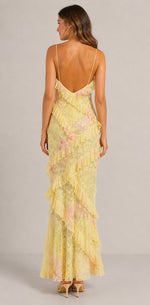 Women's Ruffle Spaghetti Strap Maxi Dress