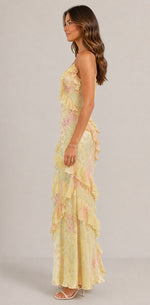 Women's Ruffle Spaghetti Strap Maxi Dress