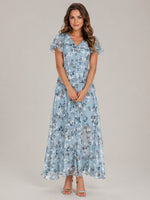 Women’s Short Flutter Sleeve Maxi Dress