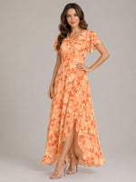 Women’s Short Flutter Sleeve Maxi Dress
