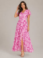 Women’s Short Flutter Sleeve Maxi Dress