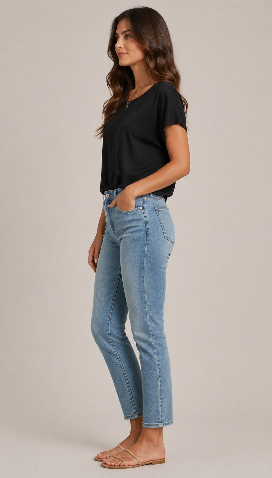 Women’s Short Sleeve Back Lace Panel Top