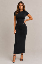 Women's Short Sleeve Bodycon Maxi Dress