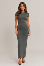 Women's Short Sleeve Bodycon Maxi Dress