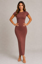 Women's Short Sleeve Bodycon Maxi Dress