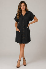 Women’s Short Sleeve Collared Mini Dress