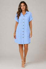 Women’s Short Sleeve Collared Mini Dress
