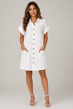 Women’s Short Sleeve Collared Mini Dress