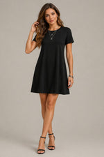 Women’s Short Sleeve Crew Neck Mini Dress