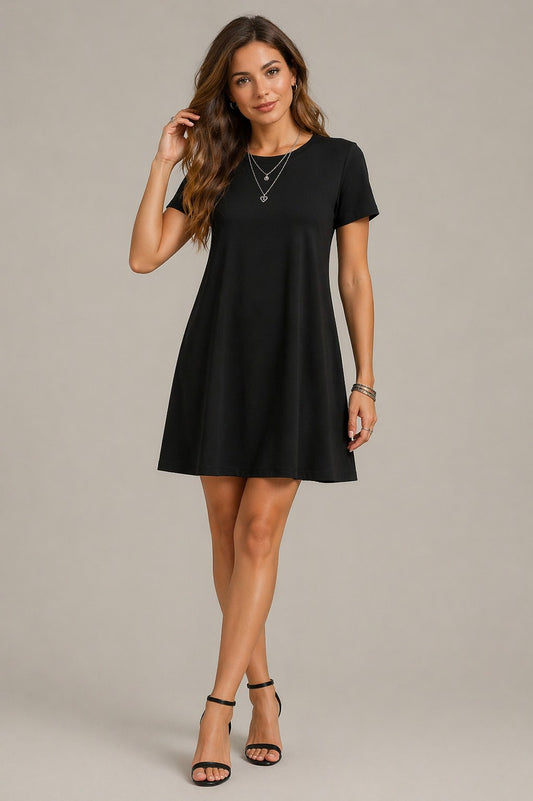 Women’s Short Sleeve Crew Neck Mini Dress