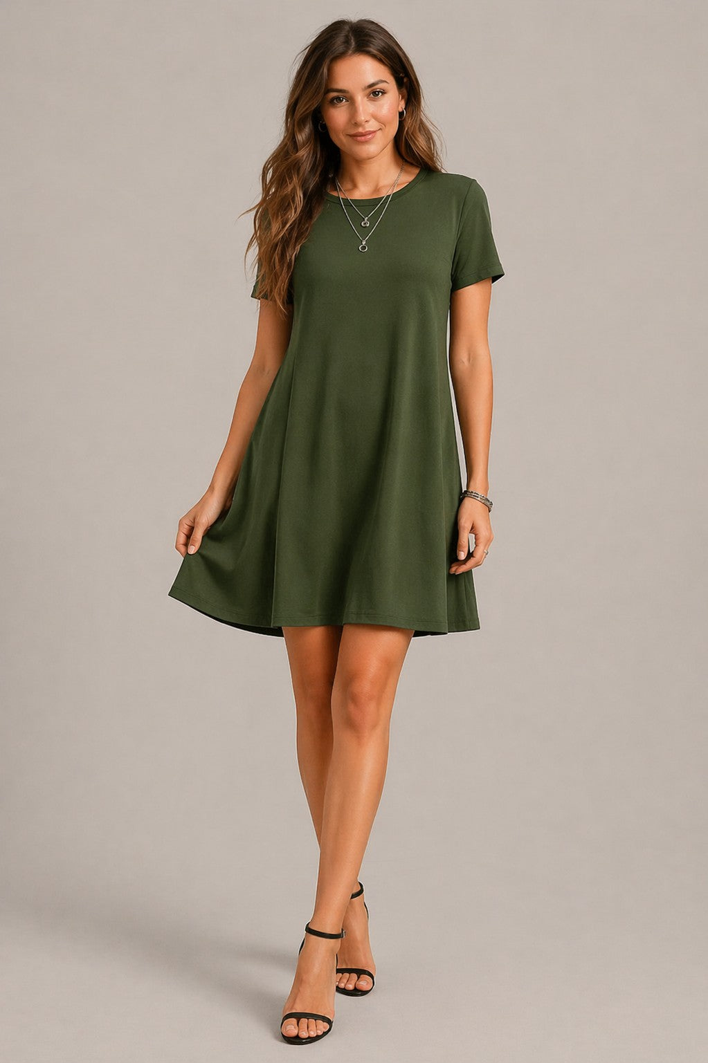 Women’s Short Sleeve Crew Neck Mini Dress