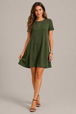 Women’s Short Sleeve Crew Neck Mini Dress