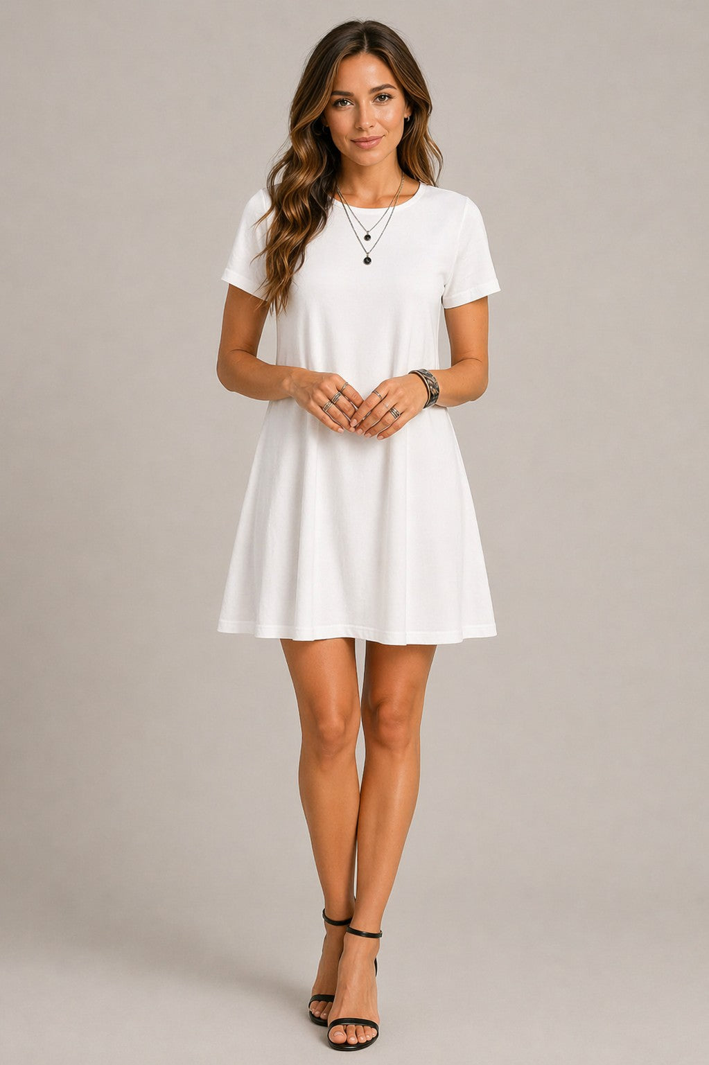 Women’s Short Sleeve Crew Neck Mini Dress