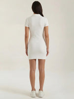 Women's Short Sleeve Polo Mini Dress