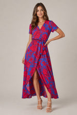 Women’s Short Sleeve Tie Waist Maxi Dress