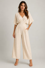 Women’s Short Sleeve V-Neck Jumpsuit
