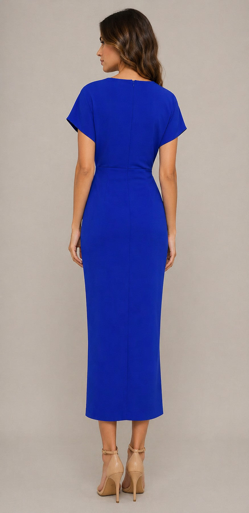 Women’s Short Sleeve V-Neck Midi Dress
