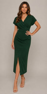 Women’s Short Sleeve V-Neck Midi Dress