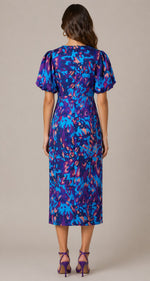 Women’s Short Sleeve V-Neck Printed Midi Dress