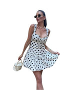 Women's Sleeveless Strap Mini Dress Polka Dot