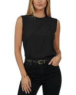 Women's Sleeveless Asymmetric Seam Top