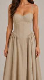 Women's Sleeveless Bustier Midi Dress
