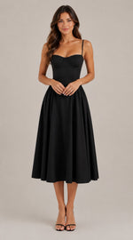 Women's Sleeveless Bustier Midi Dress